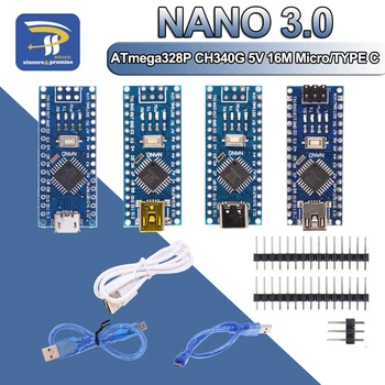 Kontroler MINI Nano 3,0 Kompatibilan Za Arduino ATmega328P CH340G 5 U 16 M CH340 USB upravljački program s KABELOM V3.0 CH340G