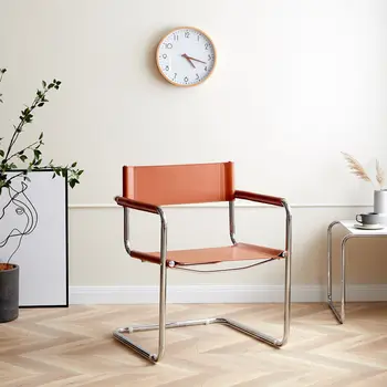 JOYLIVE Home Skandinavski Stil, Stolica je Od Nehrđajućeg Čelika, Dizajn Uredske stolice Za Odmor, Blagovaona Stolice, Radna Stolica, Kožna Fotelja