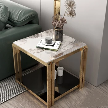 Minimalistički skandinavski Jedinstveni kvadratnom mali stolić od nehrđajućeg čelika, metalni stolić za pohranu, namještaj za predsoblja